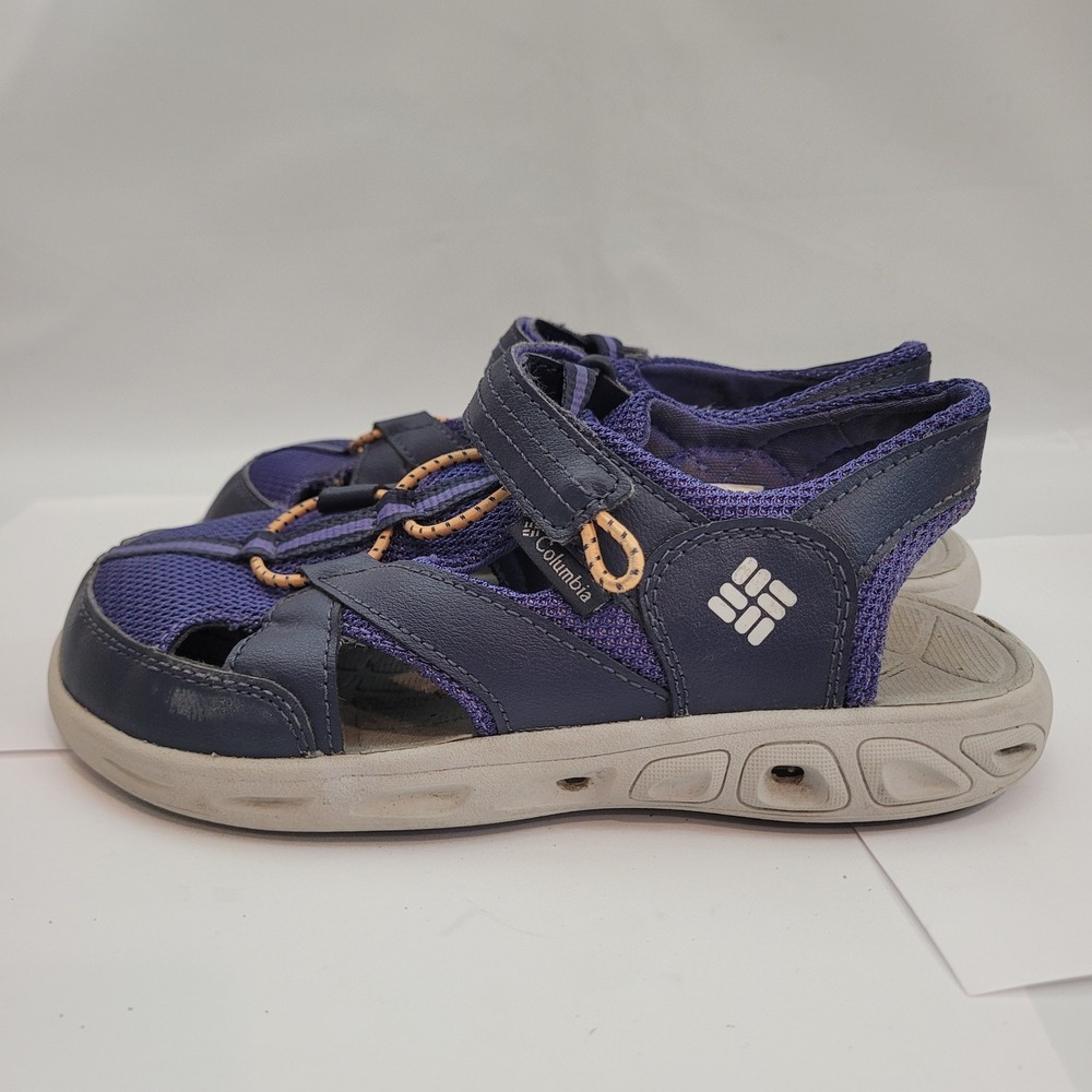 Columbia Techsun Vent Sandals Kids 3 Navy Purple Water Shoes BY2082-466
